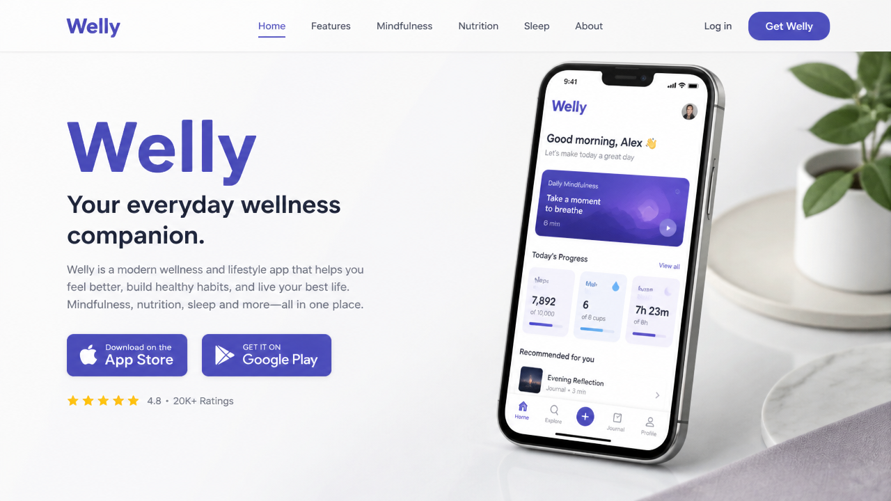 Welly — website screenshot
